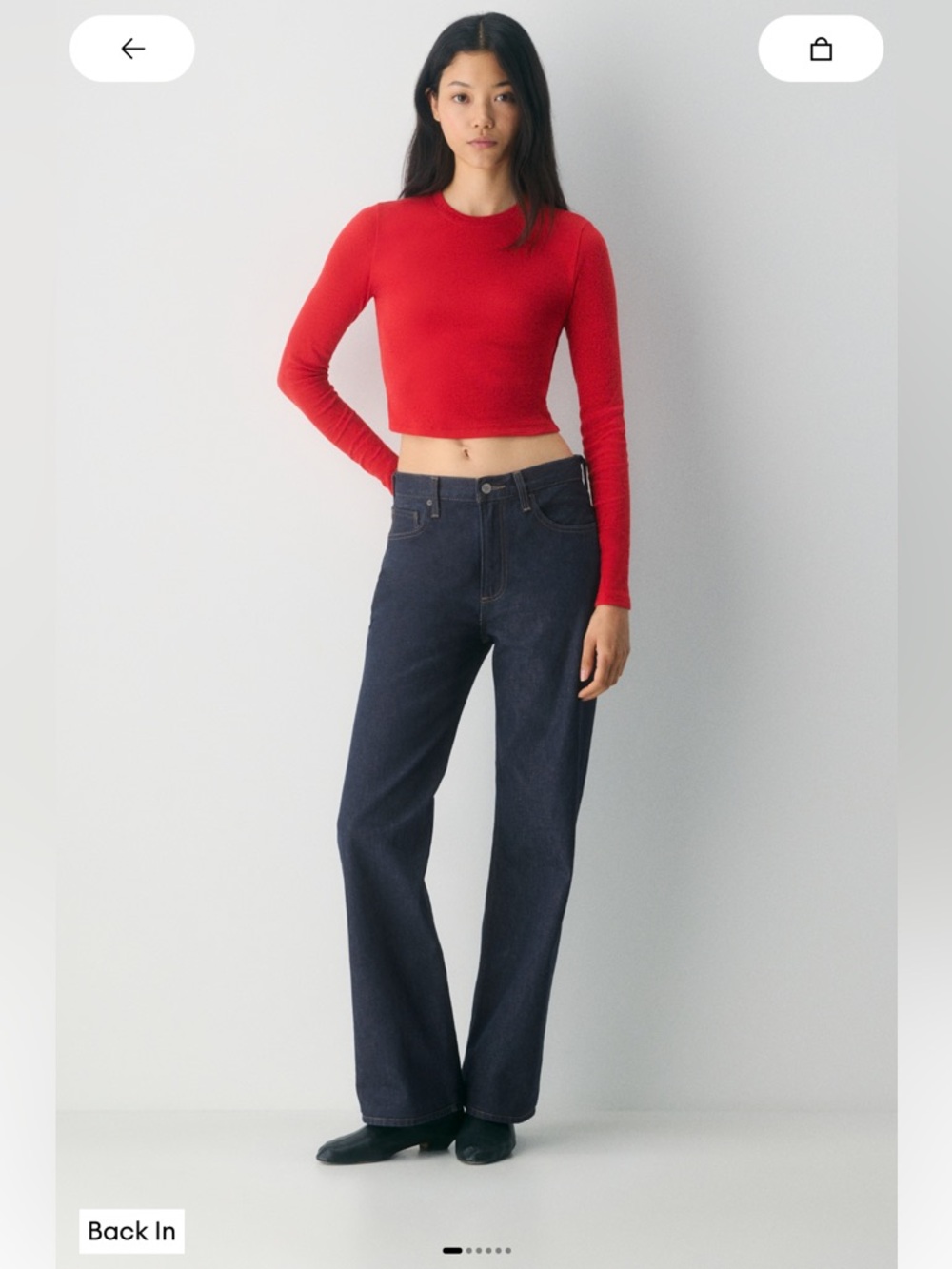 Aritzia HomeStretch Rib Crew Waist Longsleve, Small, Flashing Red